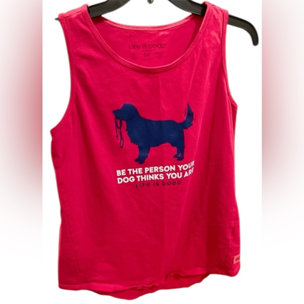 Life is Good Red Dog Graphic Tank Top - Picture 3 of 7